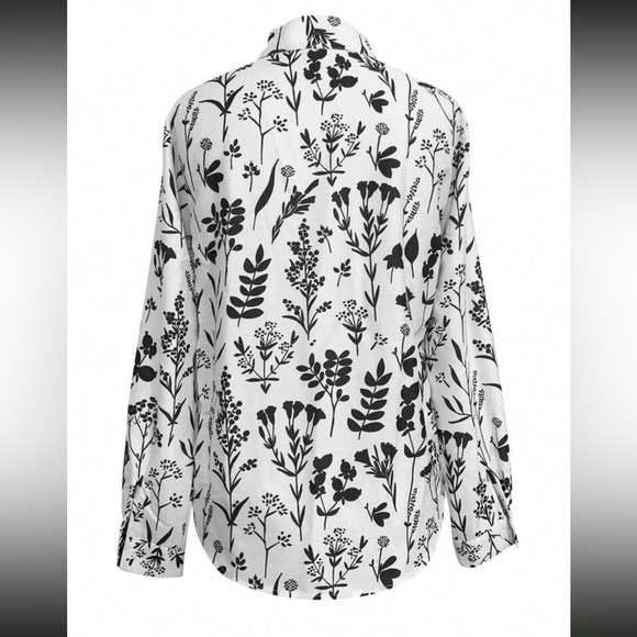 Boho floral print button down casual top - Picture 8 of 15